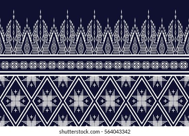 Geometric ethnic pattern traditional Design for background,carpet,wallpaper,clothing,wrapping,Batik,fabric,sarong,Vector illustration embroidery style.