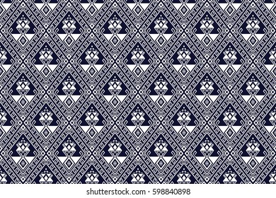 Geometric ethnic pattern traditional Design for background,carpet,wallpaper,clothing,wrapping,Batik,fabric,sarong,Vector illustration embroidery style.