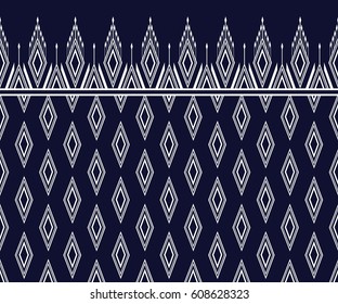 Geometric ethnic pattern traditional Design for background,carpet,wallpaper,clothing,wrapping,Batik,fabric,sarong,Vector illustration embroidery style.