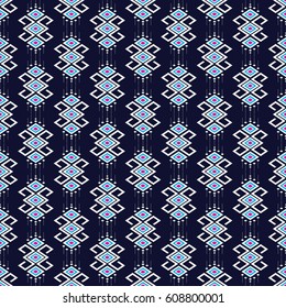 Geometric ethnic pattern traditional Design for background,carpet,wallpaper,clothing,wrapping,Batik,fabric,sarong,Vector illustration embroidery style.