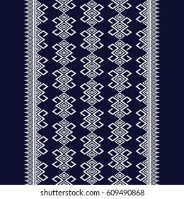 Geometric ethnic pattern traditional Design for background,carpet,wallpaper,clothing,wrapping,Batik,fabric,sarong,Vector illustration embroidery style.