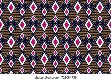 Diseño geométrico étnico tradicional Diseño para fondo, alfombra, papel pintado, ropa, envoltura,Batik,tela,sarong,Estilo de bordado de ilustración vectorial.