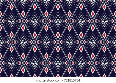 Geometric ethnic pattern traditional Design for background,carpet,wallpaper,clothing,wrapping,Batik,fabric,sarong,Vector illustration embroidery style.