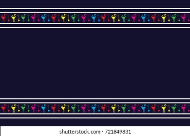 Geometric ethnic pattern traditional Design for background,carpet,wallpaper,clothing,wrapping,Batik,fabric,sarong,Vector illustration embroidery style.