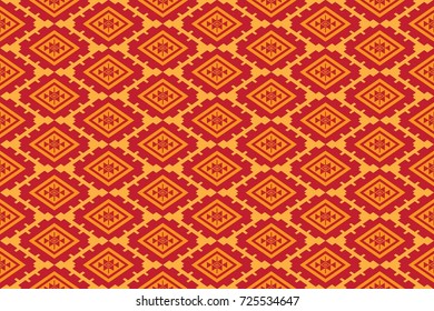 Geometric ethnic pattern traditional Design for background,carpet,wallpaper,clothing,wrapping,Batik,fabric,sarong,Vector illustration embroidery style.