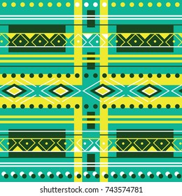 Geometric ethnic pattern traditional Design for background,carpet,wallpaper,clothing,wrapping,Batik,fabric,sarong,Vector illustration embroidery style.