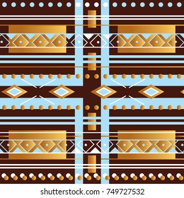 Geometric ethnic pattern traditional Design for background,carpet,wallpaper,clothing,wrapping,Batik,fabric,sarong,Vector illustration embroidery style.
