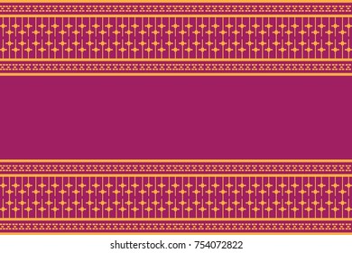 Geometric ethnic pattern traditional Design for background,carpet,wallpaper,clothing,wrapping,Batik,fabric,sarong,Vector illustration embroidery style.