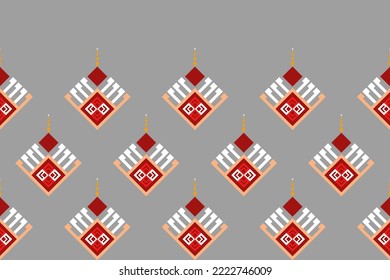 Geometric ethnic pattern traditional grey background 