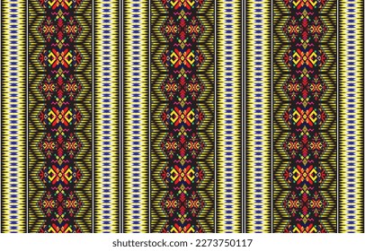 Geometric ethnic pattern. Traditional oriental Indian ikat design for background, print, border wrapping, batik, fabric, vector illustration.
