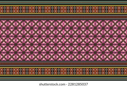 Geometric ethnic pattern. Traditional oriental Indian ikat design for background, print, border wrapping, batik, fabric, vector illustration.