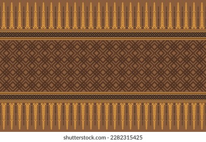Patrón étnico geométrico. Diseño tradicional de ikat hindú oriental para fondo, impresión, envoltura de borde, batik, tela, ilustración vectorial.

