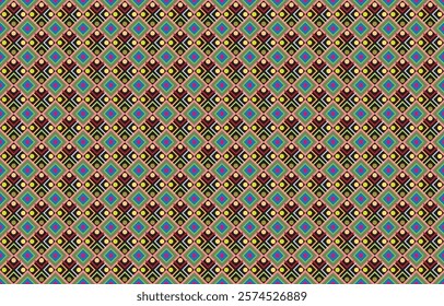 Geometric ethnic pattern. Traditional oriental Indian ikat design for background, print, border wrapping, batik, fabric, vector illustration.