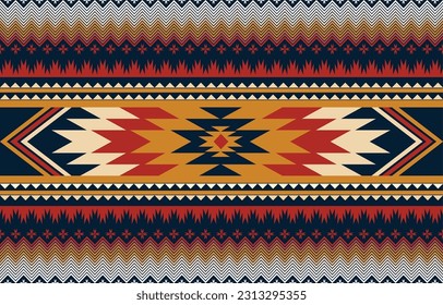 El patrón geométrico étnico del estilo tradicional. Navajo, patrones indios de América. Diseño para fondo, papel pintado, ropa, envoltura, Batik, tela e impresiones. Ilustración vectorial.