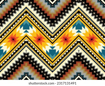 The geometric ethnic pattern of traditional style. Navajo, America Indian patterns. Design for background, wallpaper, clothing, wrapping, Batik, fabric, and prints. Vector illustration.