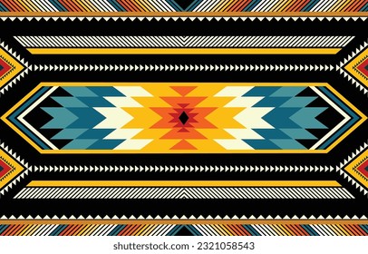 The geometric ethnic pattern of traditional style. Navajo, America Indian patterns. Design for background, wallpaper, clothing, wrapping, Batik, fabric, and prints. Vector illustration.