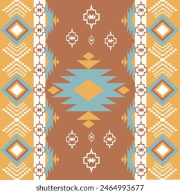 The geometric ethnic pattern of traditional style. Navajo, America Indian patterns. Design for background, wallpaper, clothing, wrapping, Batik, fabric, and prints. Vector illustration.