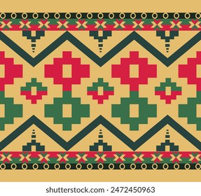 El patrón étnico geométrico del estilo tradicional. Navajo, patrones indios americanos. Diseño para fondo, Fondo de pantalla, vestimenta, envoltura, Batik, tela y estampados. Ilustración vectorial.