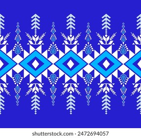 El patrón étnico geométrico del estilo tradicional. Navajo, patrones indios americanos. Diseño para fondo, Fondo de pantalla, vestimenta, envoltura, Batik, tela y estampados. Ilustración vectorial.