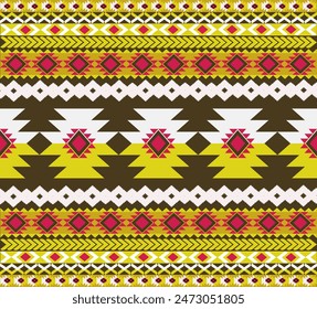 The geometric ethnic pattern of traditional style. Navajo, America Indian patterns. Design for background, wallpaper, clothing, wrapping, Batik, fabric, and prints. Vector illustration.