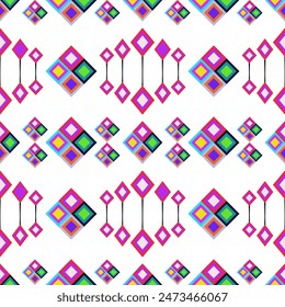 The geometric ethnic pattern of traditional style. Navajo, America Indian patterns. Design for background, wallpaper, clothing, wrapping, Batik, fabric, and prints. Vector illustration.