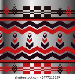 The geometric ethnic pattern of traditional style. Navajo, America Indian patterns. Design for background, wallpaper, clothing, wrapping, Batik, fabric, and prints. Vector illustration.