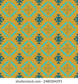 The geometric ethnic pattern of traditional style. Navajo, America Indian patterns. Design for background, wallpaper, clothing, wrapping, Batik, fabric, and prints. Vector illustration.
