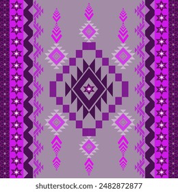 El patrón étnico geométrico del estilo tradicional. Navajo, patrones indios americanos. Diseño para fondo, Fondo de pantalla, vestimenta, envoltura, Batik, tela y estampados. Ilustración vectorial.