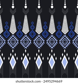 The geometric ethnic pattern of traditional style. Navajo, America Indian patterns. Design for background, wallpaper, clothing, wrapping, Batik, fabric, and prints. Vector illustration.