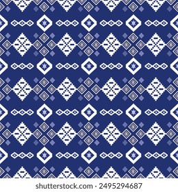 El patrón étnico geométrico del estilo tradicional. Navajo, patrones indios americanos. Diseño para fondo, Fondo de pantalla, vestimenta, envoltura, Batik, tela y estampados. Ilustración vectorial.