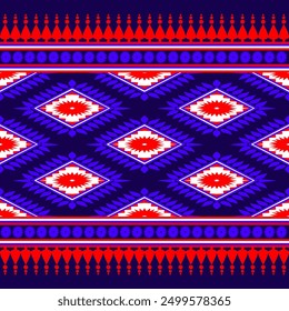 Das geometrische ethnische Muster des traditionellen Stils. Navajo, Amerika, indische Muster. Design für Hintergrund, Tapete, Kleidung, Verpackung, Batik, Stoff und Drucke. Vektorgrafik.