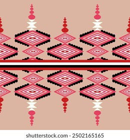 The geometric ethnic pattern of traditional style. Navajo, America Indian patterns. Design for background, wallpaper, clothing, wrapping, Batik, fabric, and prints. Vector illustration.