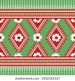 The geometric ethnic pattern of traditional style. Navajo, America Indian patterns. Design for background, wallpaper, clothing, wrapping, Batik, fabric, and prints. Vector illustration.