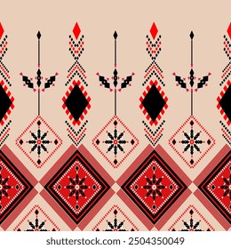 The geometric ethnic pattern of traditional style. Navajo, America Indian patterns. Design for background, wallpaper, clothing, wrapping, Batik, fabric, and prints. Vector illustration.