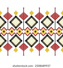 The geometric ethnic pattern of traditional style. Navajo, America Indian patterns. Design for background, wallpaper, clothing, wrapping, Batik, fabric, and prints. Vector illustration.