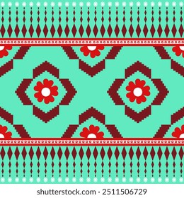 The geometric ethnic pattern of traditional style. Navajo, America Indian patterns. Design for background, wallpaper, clothing, wrapping, Batik, fabric, and prints. Vector illustration.