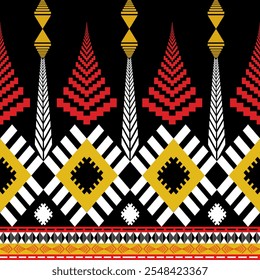 The geometric ethnic pattern of traditional style. Navajo, America Indian patterns. Design for background, wallpaper, clothing, wrapping, Batik, fabric, and prints. Vector illustration.