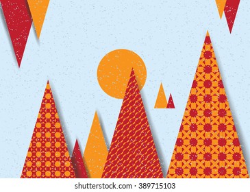 Geometric ethnic pattern triangles minimal abstract design for background or wallpaper.