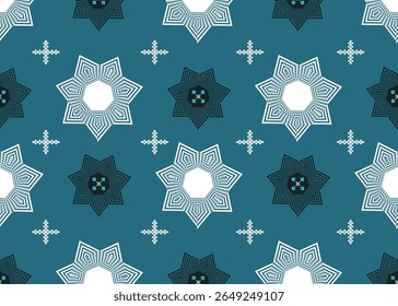 Patrón étnico geométrico, tela tribal, azulejo, alfombra, Vector, 
Diseño de ilustración, sobre fondo de color verde