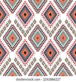 Geometric Ethnic pattern vector. African, American, Mexican, Western Aztec motif striped and bohemian pattern. designed for background,wallpaper,print, carpet,wrapping,tile,batik.vector illustratoin. 