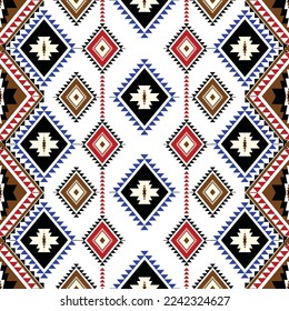 Vector de patrón etnico geométrico. motivos africanos, americanos, mexicanos, aztecas occidentales estriados y bohemios. diseñado para ilustración de fondo, papel tapiz, impresión, alfombra, envoltura, mosaico,batik.vector. 