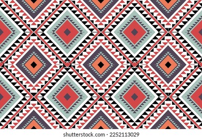 Vector de patrón etnico geométrico. motivos africanos, americanos, mexicanos, aztecas occidentales estriados y bohemios. diseñado para ilustración de fondo, papel tapiz, impresión, alfombra, envoltura, mosaico,batik.vector. 