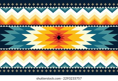 Vector de patrón etnico geométrico. motivos africanos, americanos, mexicanos, aztecas occidentales estriados y bohemios. diseñado para ilustración de fondo, papel tapiz, impresión, alfombra, envoltura, mosaico,batik.vector.