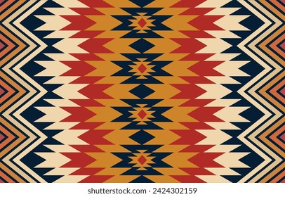 Geometric Ethnic pattern vector. African, American, Mexican, Western Aztec motif striped and bohemian pattern. designed for background,wallpaper,print, carpet,wrapping,tile,batik.vector illustratoin.