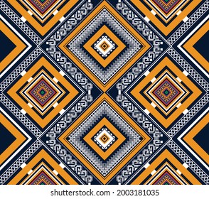 Geometric ethnic pattern vector background. seamless pattern traditional, Design for background, wallpaper, Batik, fabric, carpet, clothing, wrapping, and textile.colorful ethnic pattern illustration.
