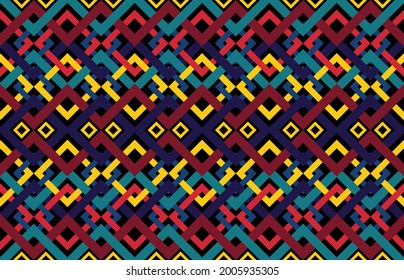 Geometric ethnic pattern vector background. seamless pattern traditional,Design for background, wallpaper, Batik, fabric, carpet, clothing, wrapping, and textile. Colorful ethnic pattern illustration.