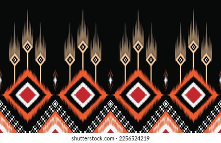 Geometric ethnic pattern vector background. seamless pattern traditional,Design for background, wallpaper, Batik, fabric, carpet, clothing, wrapping, and textile. Colorful ethnic pattern