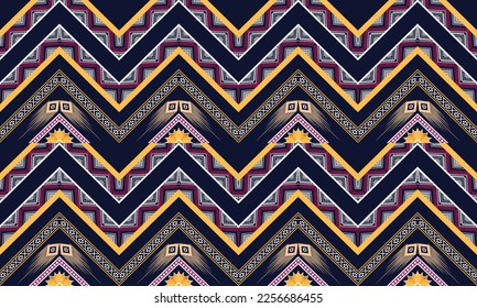 Geometric ethnic pattern vector background. seamless pattern traditional,Design for background, wallpaper, Batik, fabric, carpet, clothing, wrapping, and textile. Colorful ethnic pattern