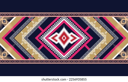 Geometric ethnic pattern vector background. seamless pattern traditional,Design for background, wallpaper, Batik, fabric, carpet, clothing, wrapping, and textile. Colorful ethnic pattern