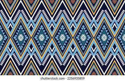 Geometric ethnic pattern vector background. seamless pattern traditional,Design for background, wallpaper, Batik, fabric, carpet, clothing, wrapping, and textile. Colorful ethnic pattern